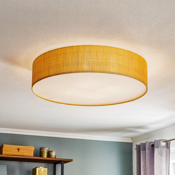 Nowodvorski Lighting Stropna svjetiljka Turda, Ø 65 cm, zlatna, prigušiva, Zlato / mjed, Dnevni boravak/blagovaonica, Tkanina / tekstil