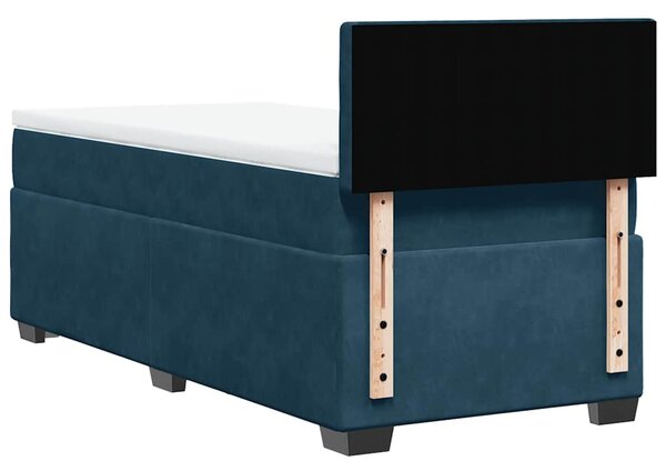 Box spring krevet s madracem plavi 80 x 200 cm baršunasti - Plava / 80 x 200 cm