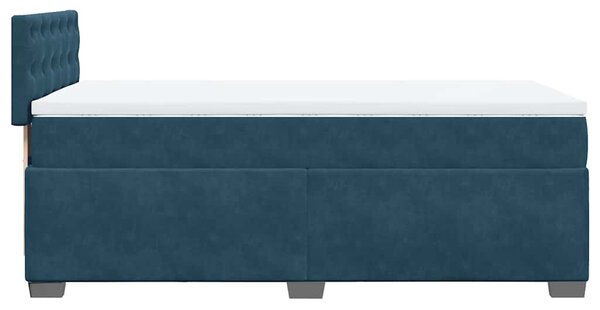 Box spring krevet s madracem plavi 80 x 200 cm baršunasti - Plava / 80 x 200 cm