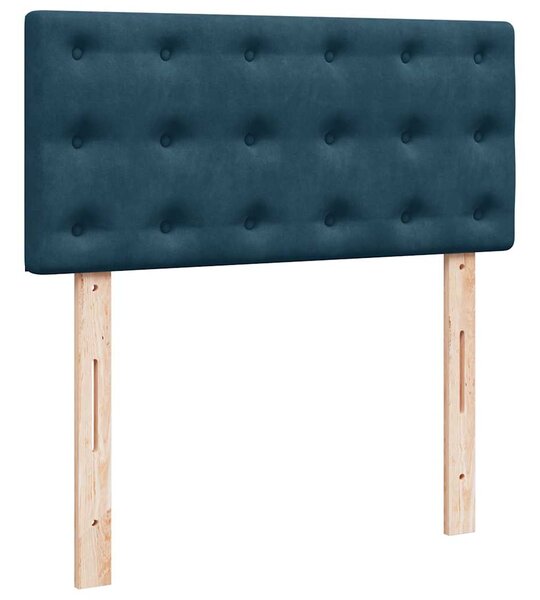 Box spring krevet s madracem plavi 80 x 200 cm baršunasti - Plava / 80 x 200 cm