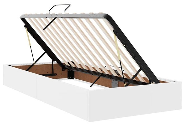 Krevet s madracem i skladištem s madracem 2 pcs Bijelo Koža - Bijela / 90 x 190 cm
