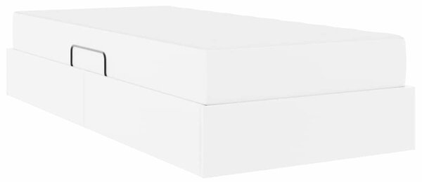 Krevet s madracem i skladištem s madracem 2 pcs Bijelo Koža - Bijela / 90 x 190 cm