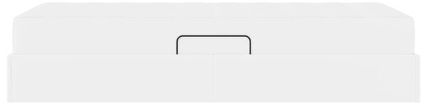 Krevet s madracem i skladištem s madracem 2 pcs Bijelo Koža - Bijela / 90 x 190 cm