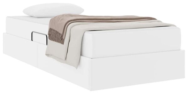 Krevet s madracem i skladištem s madracem 2 pcs Bijelo Koža - Bijela / 90 x 190 cm