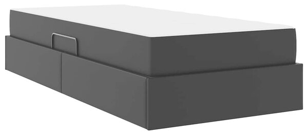 Krevet s madracem i skladištem s madracem 2 pcs Crna Koža - Crna / 90 x 190 cm