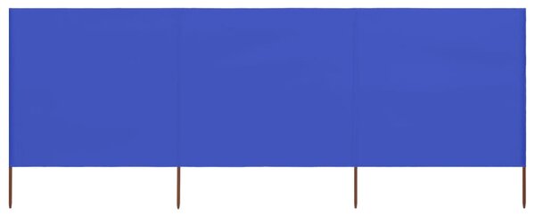 VidaXL Vjetrobran s 3 panela od tkanine 400 x 80 cm azurno plavi