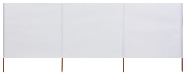 VidaXL Vjetrobran s 3 panela od tkanine 400 x 80 cm pješčano bijeli
