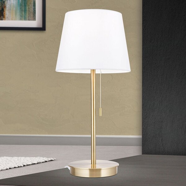 ORION Ludwig stolna lampa s USB priključkom bijela/stari mesing, Bronca / stari mesing, Dnevni boravak/blagovaonica, Metal