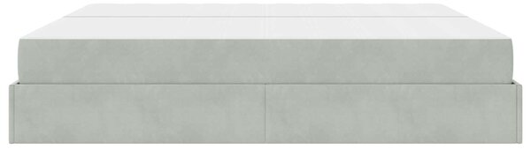 Okvir kreveta s madracem s madracem 2 pcs Svjetlosiva Baršun - Svjetlosiva / 200 x 200 cm