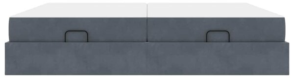 Okvir kreveta s madracem s madracem 2 pcs Siva nijansa Baršun - Zagasitosiva / 200 x 200 cm
