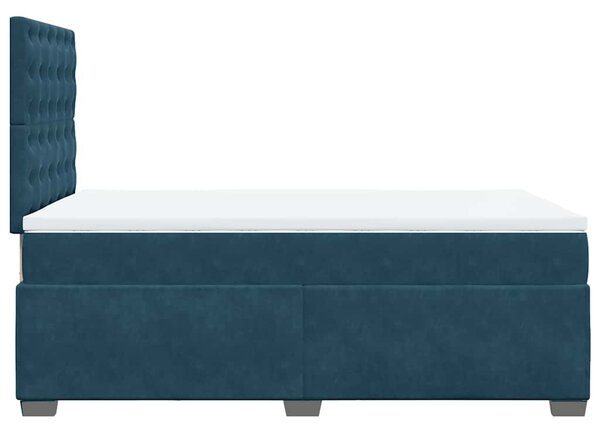 Krevet s oprugama i madracem plavi 120 x 190 cm baršun - Plava / 120 x 190 cm