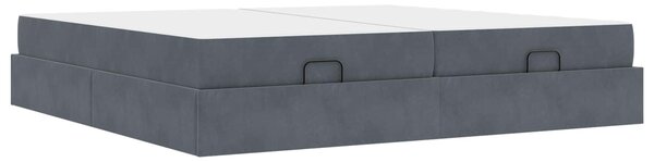 Okvir kreveta s madracem s madracem 2 pcs Siva nijansa Baršun - Zagasitosiva / 200 x 200 cm