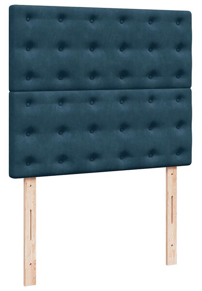 Krevet s oprugama i madracem plavi 120 x 190 cm baršun - Plava / 120 x 190 cm