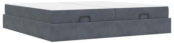 Okvir kreveta s madracem s madracem 2 pcs Siva nijansa Baršun - Zagasitosiva / 200 x 200 cm