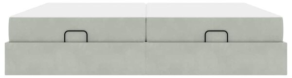 Okvir kreveta s madracem s madracem 2 pcs Svjetlosiva Baršun - Svjetlosiva / 200 x 200 cm