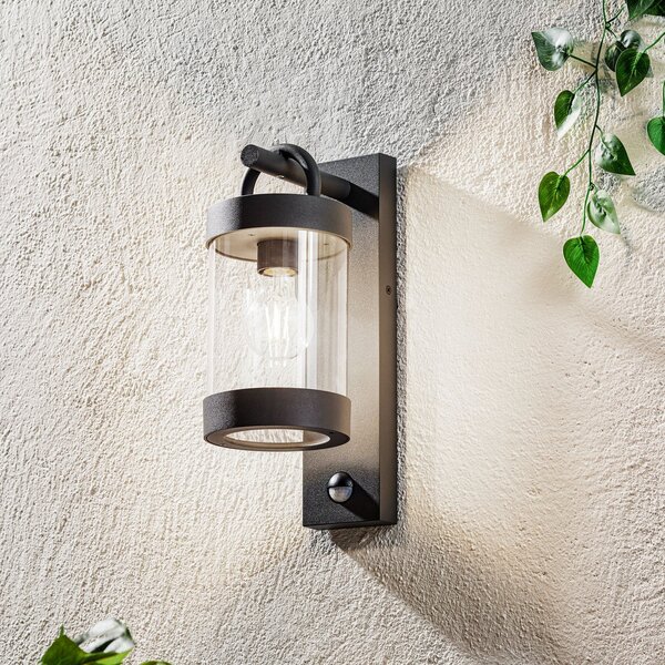 Trio Lighting Zambesi vanjska zidna lampa, senzor pokreta, antracit, Crno, Aluminij, fenjer
