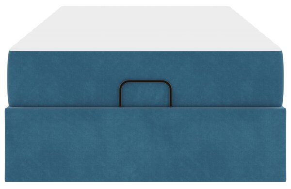 Okvir kreveta s madracem 2 pcs Plava Baršun - Plava / 80 x 200 cm