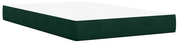 Box spring krevet s madracem tamnozeleni 120x200 cm baršunasti - Zelena / 120 x 200 cm