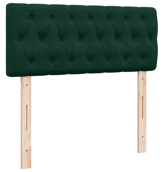 Box spring krevet s madracem tamnozeleni 120x200 cm baršunasti - Zelena / 120 x 200 cm