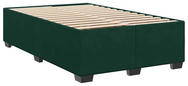 Box spring krevet s madracem tamnozeleni 120x200 cm baršunasti - Zelena / 120 x 200 cm