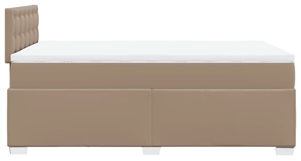 Krevet s oprugama i madrac cappuccino 120x200cm od umjetne kože - Smeđa / 120 x 200 cm