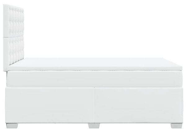 Krevet s oprugama i madracem bijeli 120x200 cm od umjetne kože - Bijela / 120 x 200 cm