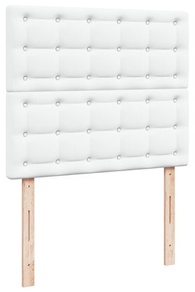 Krevet s oprugama i madracem bijeli 120x200 cm od umjetne kože - Bijela / 120 x 200 cm