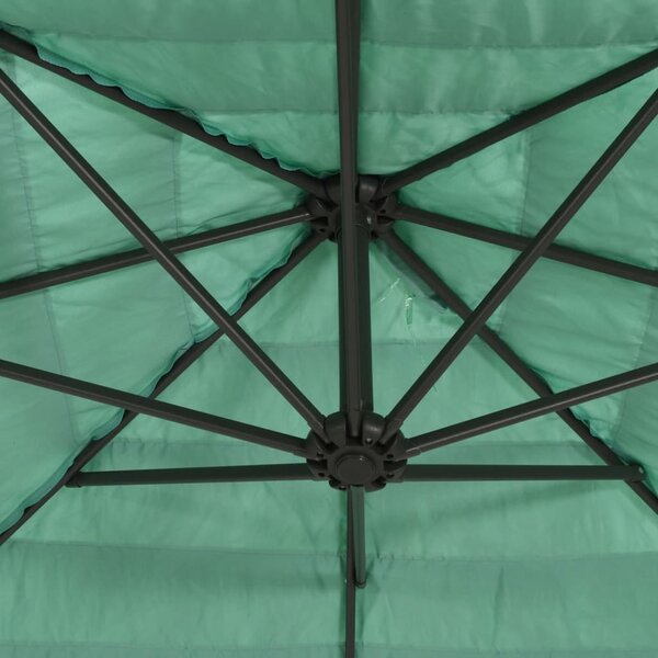 Vrtni suncobran s čeličnom šipkom zeleni 223x223x213 cm - Zelena / 223 x 223 x 213 cm