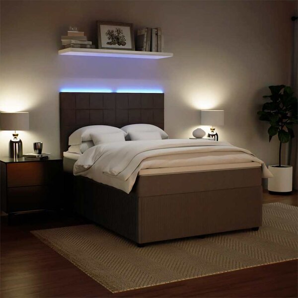 Krevet s oprugama i madracem svjetlosivi 140x190 cm baršunasti - Siva / 140 x 190 cm