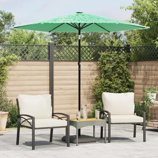 Vrtni suncobran s čeličnom šipkom zeleni 223x223x213 cm - Zelena / 223 x 223 x 213 cm