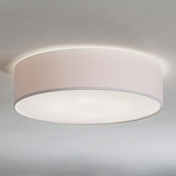 TK Lighting Stropna svjetiljka Rondo, bijela, Ø 50 cm, prigušiva, Bijela, spavaća soba, Tkanina / tekstil