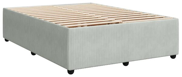 Krevet s oprugama i madracem svjetlosivi 140x190 cm baršunasti - Siva / 140 x 190 cm
