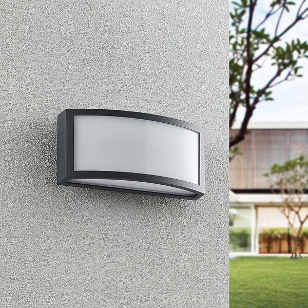 Lindby Jakari LED vanjska zidna svjetiljka, četvrtasta, bijela, Crno, Metal