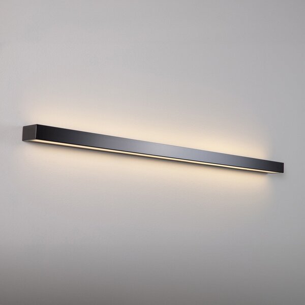 MCJ Mera LED zidna svjetiljka, širina 120cm, crna, 3000K, Crno, Područje hodnika, Metal