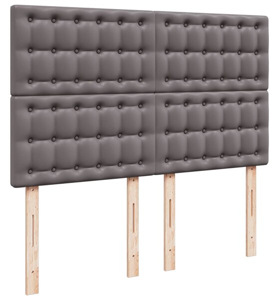 Krevet s oprugama i madracem sivi 140x190 cm od umjetne kože - Siva / 140 x 190 cm