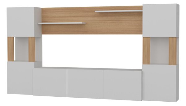 Set za dnevni boravak Loreena (bijela + teak)