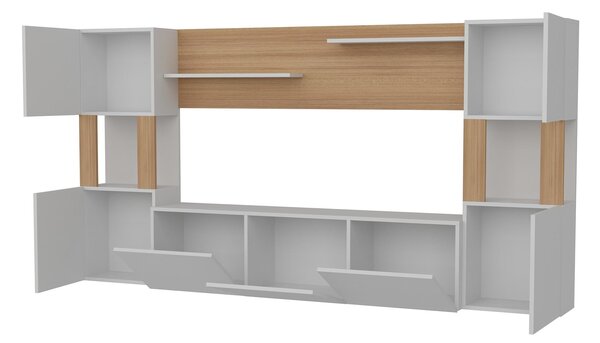 Set za dnevni boravak Loreena (bijela + teak)