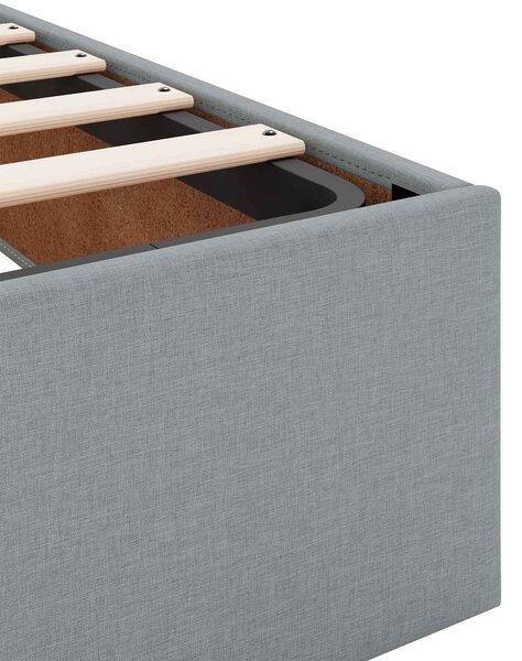 Okvir kreveta s madracem 2 pcs Svjetlosiva tkanina - Svjetlosiva / 80 x 200 cm