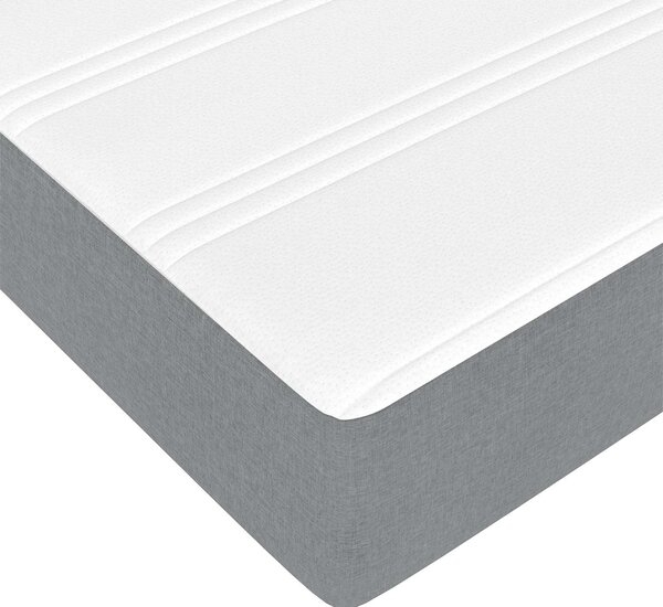 Okvir kreveta s madracem 2 pcs Svjetlosiva tkanina - Svjetlosiva / 80 x 200 cm