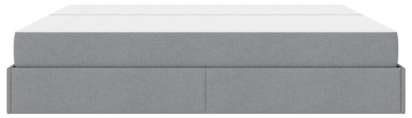 Okvir kreveta s madracem s madracem 2 pcs Svjetlosiva tkanina - Svjetlosiva / 200 x 200 cm