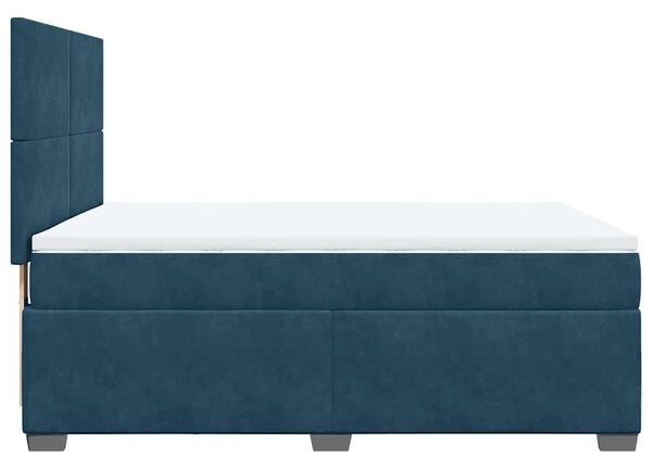 Krevet s oprugama i madracem plavi 140x190 cm baršunasti - Plava / 140 x 190 cm