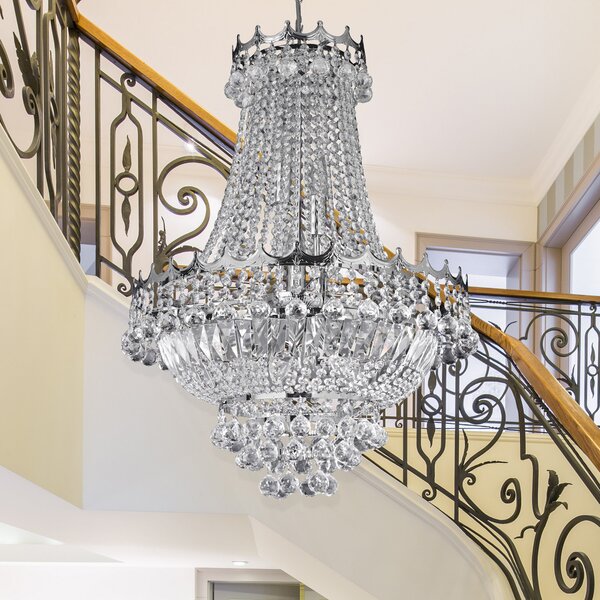 Searchlight Kristalni luster Versailles krom 55 cm, prigušiva, Metalik, Dnevni boravak/blagovaonica, Kristal