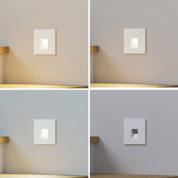 Arcchio LED ugradna svjetiljka Vexi, 7,5 cm x cm, bijela, CCT, prigušiva, Bijela, Dnevni boravak/blagovaonica, Aluminij, Četvrtasta ugradna svjetla