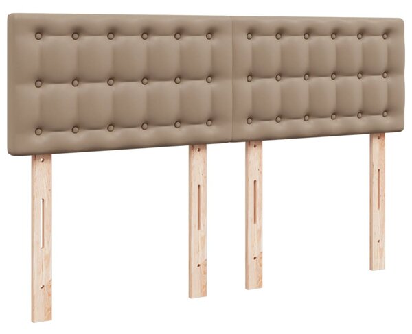 Krevet s oprugama i madrac cappuccino 140x190cm od umjetne kože - Smeđa / 140 x 190 cm
