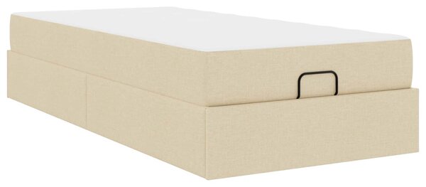 Okvir kreveta s madracem 2 pcs Krema tkanina - Krem / 80 x 200 cm