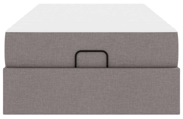 Okvir kreveta s madracem 2 pcs Sivo-smeđa tkanina - Smeđesiva / 80 x 200 cm