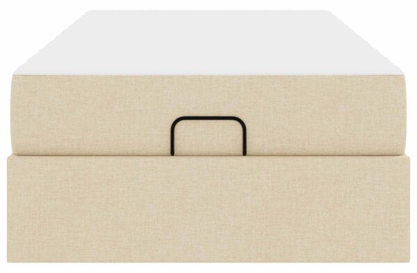 Okvir kreveta s madracem 2 pcs Krema tkanina - Krem / 80 x 200 cm