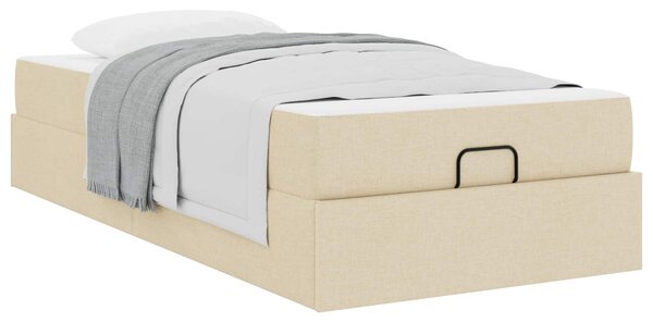 Okvir kreveta s madracem 2 pcs Krema tkanina - Krem / 80 x 200 cm