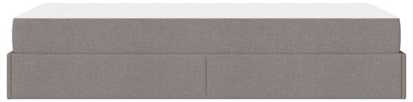 Okvir kreveta s madracem 2 pcs Sivo-smeđa tkanina - Smeđesiva / 80 x 200 cm