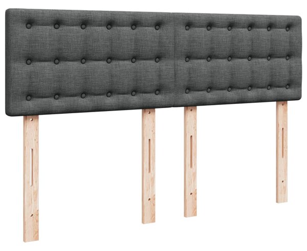Krevet s oprugama i madracem tamnosivi 140x190 cm od tkanine - Siva / 140 x 190 cm